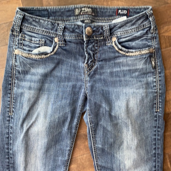 Silver Jeans Blue Aiko Mid Capri Jeans Size 28 - Picture 4 of 10